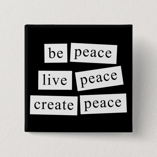 Wees vrede vierkante button 5,1 cm (Voorkant)