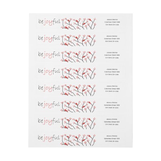 "Wees vreugdevol" kardinalen & bessen Kerstvakanti (Vel)