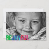 Wees vreugdevolle kleurrijke vakantie briefpers fo feestdagenkaart (Voorkant)