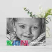 Wees vreugdevolle kleurrijke vakantie briefpers fo feestdagenkaart (Staand voorkant)