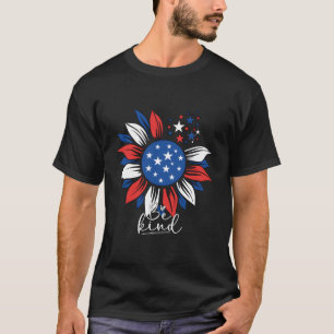 Wees vriendelijk Amerikaanse vlag 4th van juli Pat T-shirt