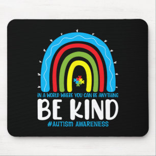 Wees vriendelijk Autisme Awareness Rainbow Leopard Muismat