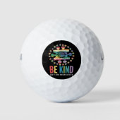 Wees vriendelijk Autisme Bewustzijn Kleurrijk Ontw Golfballen (Voorkant)