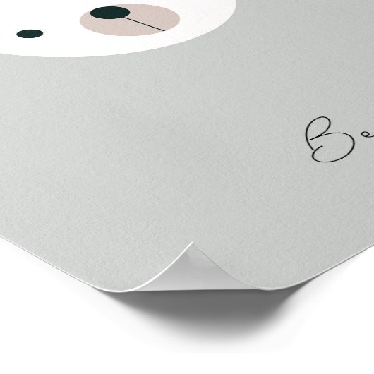 Wees vriendelijk, baby beer kinder bevestiging pri poster (Hoek)