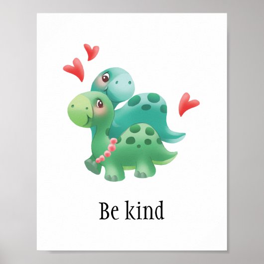 Wees vriendelijk baby of kind kamer poster met din (Voorkant)