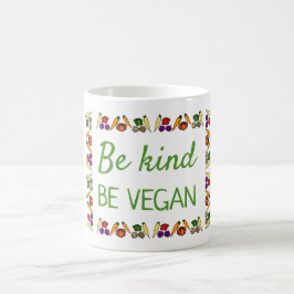 Wees vriendelijk, BE VEGAN. Jouw naam, gepersonali Koffiemok
