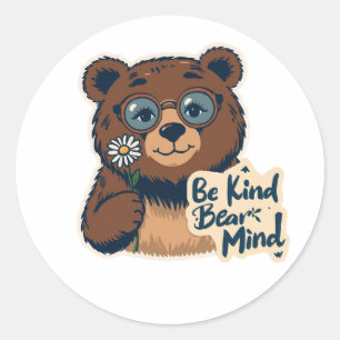 Wees Vriendelijk Beer Mind Cute Sticker Positief