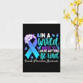 Wees vriendelijk Blauwgroen Paarse lint Suicide Pr Kaart (Gele Bloem)