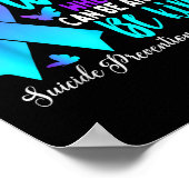 Wees vriendelijk Blauwgroen Paarse lint Suicide Pr Poster (Hoek)