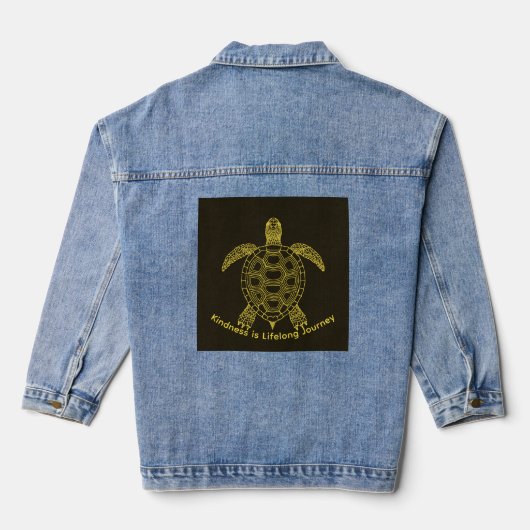Wees vriendelijk denim jacket (Achterkant)