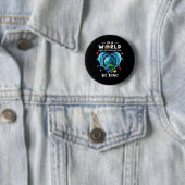 Wees vriendelijk dolfijn autisme bewustzijn terug ronde button 5,7 cm (In situ)