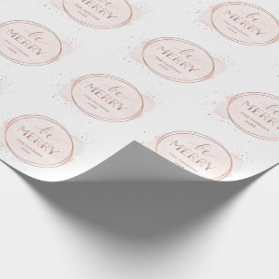Wees vriendelijk   Faux Roos Gold en Blush Kerstmi Cadeaupapier