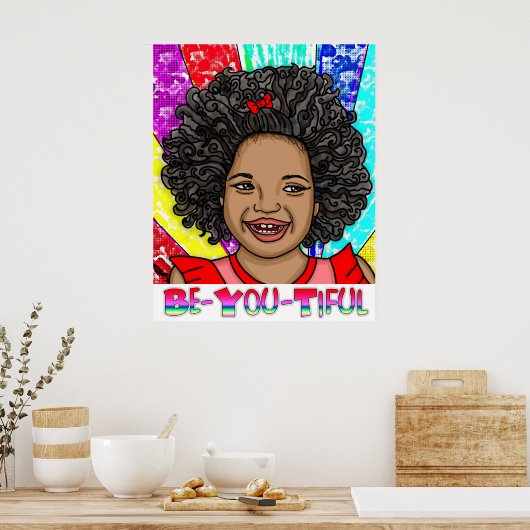 Wees vriendelijk | Fijne Colour Laughing Poster (Keuken)