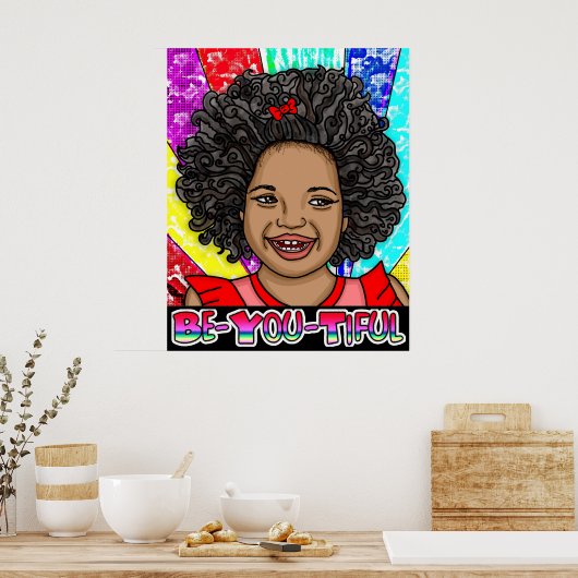 Wees vriendelijk | Fijne Colour Laughing Poster (Keuken)