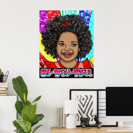 Wees vriendelijk | Fijne Colour Laughing Poster (Thuiskantoor)