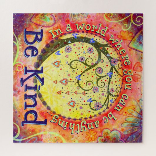 Wees vriendelijk  Floral Inspirerend Inspirivity Legpuzzel (Horizontaal)