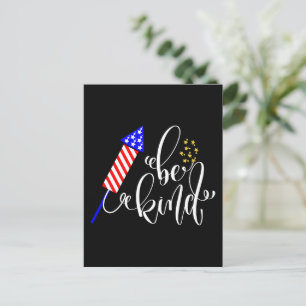 Wees vriendelijk gelukkig 4 juli Onafhankelijkheid Briefkaart