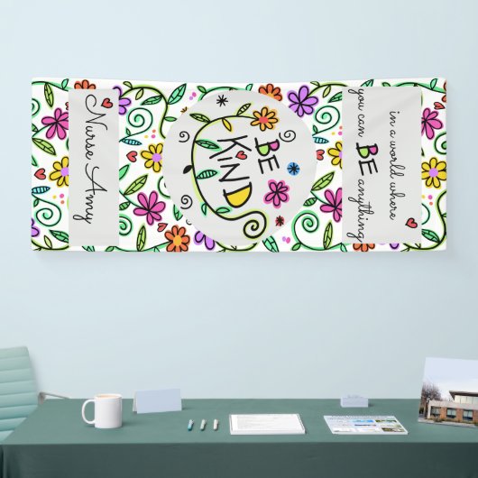 Wees vriendelijk gepersonaliseerde school verpleeg spandoek (Beurs)