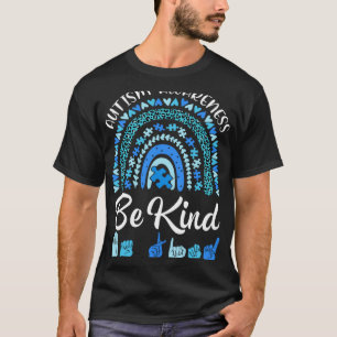 Wees Vriendelijk Hand Gebaar Autisme Bewustzijn Ma T-shirt