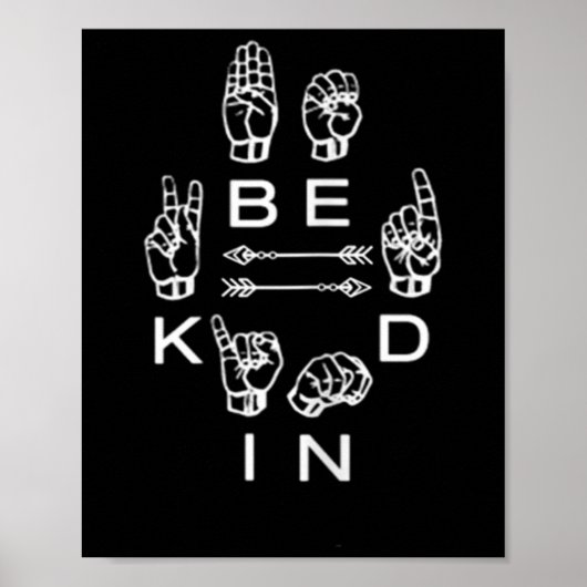 Wees vriendelijk Hand Gebarentaal Leraar Grafisch  Poster (Voorkant)