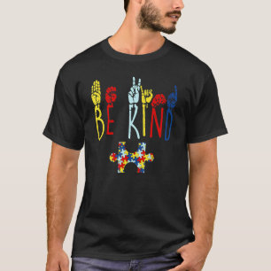 Wees Vriendelijk Hand Gebarentaal Puzzel Autisme B T-shirt