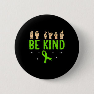 Wees vriendelijk handgebarentaal als geestelijke g ronde button 5,7 cm