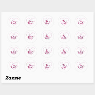 Wees vriendelijk hart schets kunst ronde sticker