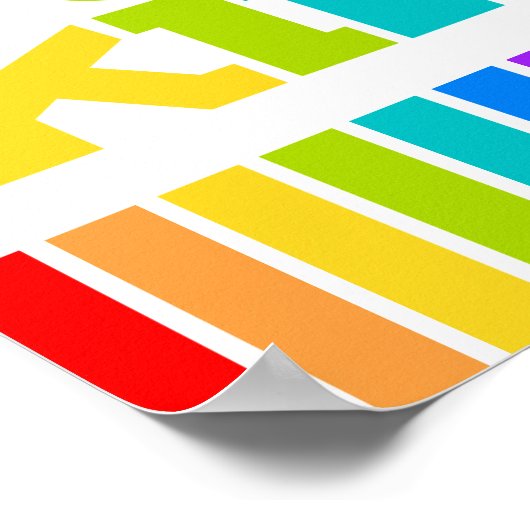 Wees vriendelijk hartrinboog positief slogan vierk poster (Hoek)