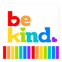 Wees vriendelijk hartrinboog positief slogan vierk