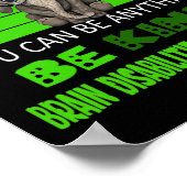 Wees vriendelijk hersenhandicaps bewustzijn olifan poster (Hoek)