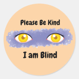 Wees vriendelijk ik ben blind - roze ronde sticker