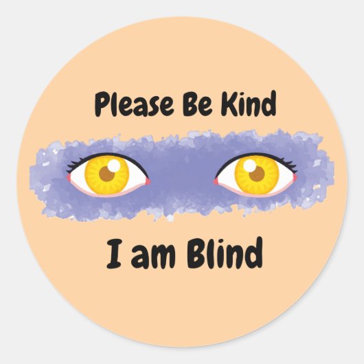 Wees vriendelijk ik ben blind - roze ronde sticker (Voorkant)