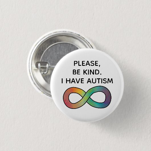 Wees vriendelijk, ik heb autisme | Neurodiversitei Ronde Button 3,2 Cm (Voorkant /achterkant)