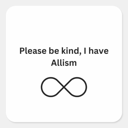 Wees vriendelijk, ik heb sticker voor alisme. (Voorkant)