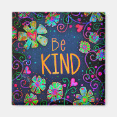 Wees vriendelijk Inspirativity Trendy Floral Fun B Magneet (Voorkant)