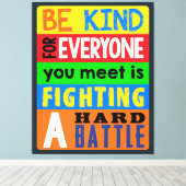 Wees vriendelijk / Inspirerend offerte / Motivatie Canvas Afdruk (Insitu (Houten vloer))