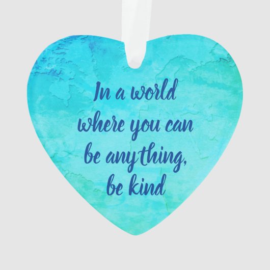 Wees vriendelijk inspirerend prijsopgave blauw gro ornament (achterkant)