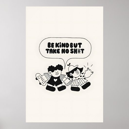 Wees Vriendelijk Japanse Abstracte Bauhaus Formule Poster (Voorkant)
