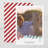 Wees vriendelijk kerstfeestdag met rood blauw feestdagenkaart (Voorkant / Achterkant)