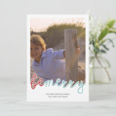 Wees vriendelijk kerstfeestdag met rood blauw feestdagenkaart (Staand voorkant)