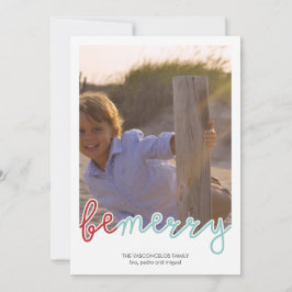 Wees vriendelijk kerstfeestdag met rood blauw feestdagenkaart