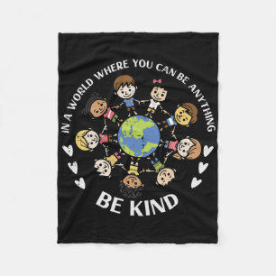 Wees vriendelijk Kinder Earth Anti Pesten Unity Da Fleece Deken