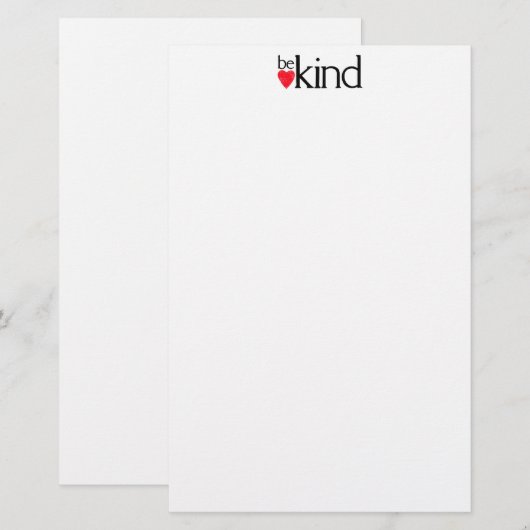 Wees vriendelijk - Kindheid is belangrijk Briefpapier (Voorkant / Achterkant)