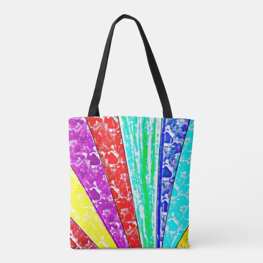 Wees vriendelijk | Kleurenmeisje | Pop Art Tote Bag (Achterkant)