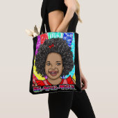Wees vriendelijk | Kleurenmeisje | Pop Art Tote Bag (Dichtbij)
