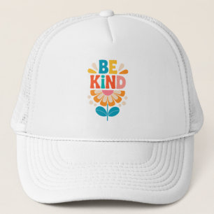 Wees vriendelijk kleurrijke bloem - Inspirerend po Trucker Pet