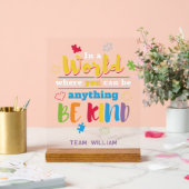 Wees vriendelijk kleurrijke puzzels Autisme Suppor Acryl Bord (Huwelijk)