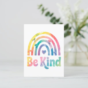 Wees vriendelijk kleurrijke regenboog - Inspireren Briefkaart