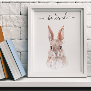 Wees vriendelijk Konijn Babykamer Kind Bos Poster