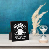 Wees vriendelijk, krijg stappen, eet eiwitten, gra fotoplaat (Insitu)